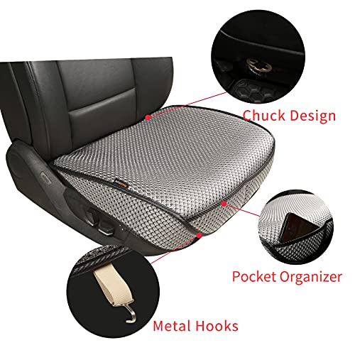 Breathable Universal Four Seasons Car Seat Covers，Luxury Car Seat Cushion ，Protectors for Front Seat Bottoms,Compatible with 95% Vehicles， Fit for Cars Truck SUV Sedan (Grey,1PC) - color: Grey-1PCS