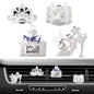Rislobx 4PCS Bling Air Freshener Vent Clip, Crystal Diamond High Heel Shoe Bag Crown Perfume Bottle Car Diffuser Vent Clip Cute Bling Accessories Decoration for Women (Silver)