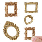 Miniature Dollhouse Accessories 4 Pcs Dollhouse Picture Frames Doll House Furniture for Handmade Lovers and 1:12 Scale Dollhouse Enthusiasts(Gold) - color: Gold Frames