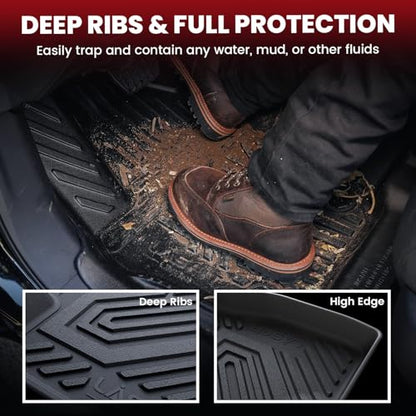 LASFIT Floor Mats for Dodge Durango 2013-2026, Fit 2nd Row Bench Seating(7seats), Not for 2nd Row Bucket Seating 6seats/5 Seats, All Weather TPE Custom Fit Car Mats Floor Liners, Black - style: 5) Durango | 2013-2026 |7 Seats Floor Mats