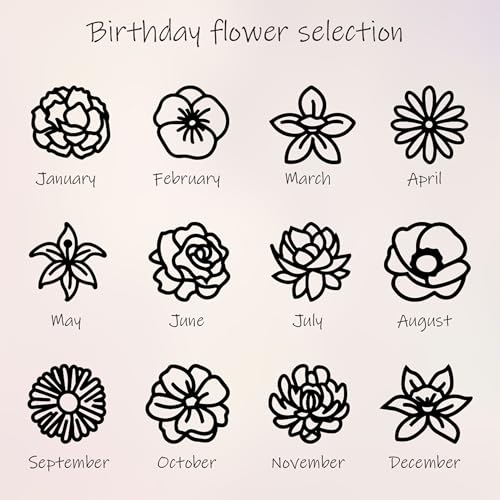 BYFDIY Custom Hanging Car Charm Cross Personalized Name Birth Flower Wheel Charm Rearview Mirror Accessories Birthday Easter Gift for Female Christian Drivers Women 1.8"×1"