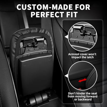 Center Console Armrest Cover Compatible with Toyota Corolla 2014-2019 Accessories, Premium Leather Arm Rest Cover Pad, Car Middle Console Cover (Black) - size: 2014-2019 Toyota Corolla