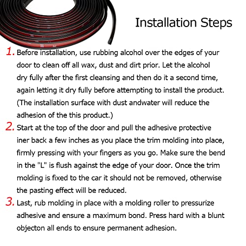 Automotive Door Edge Trim Molding Kit with Tape, L Shaped Lip Guard for Car Fenders, Running Boards, Camper Shells, Spas, Mirrors Edge and More, Black(26Feet)
