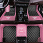 Custom Making Car Floor Mats for 97.5% Car Model Luxury Leather All Weather Waterproof Anti-Skid Full Coverage Liners (Black and Pink) - color: Black and Pink