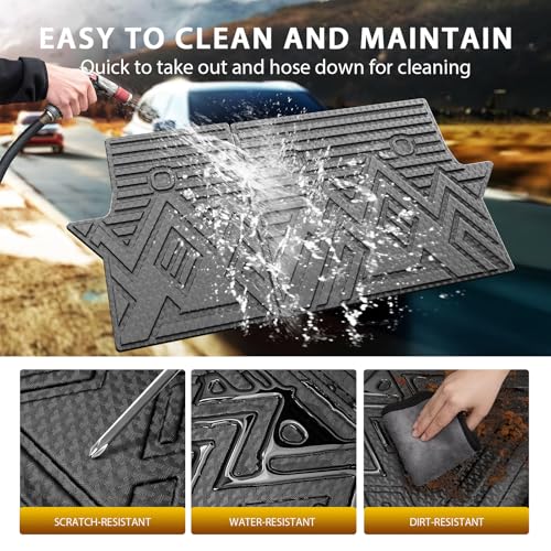 Powerty Cargo Mats with Backrest Mat for Toyota RAV4 2019-2025 Accessories(Include Hybrid&Gasoline), All Weather TPE Cargo Trunk Liners with Seat Back Mat Replacement for RAV4 (Trunk Mat+Backrest Mat) - size: Cargo+Backrest Mat｜For｜19-25｜Toyota Rav4