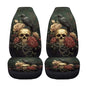 Raven Crow Skull Flower Print Car Seat Covers, 2 Pieces Washable Vehicles Front Seat Protectors, Scratch-Resistant Bucket Seat Cover Fits Most Vehicles, Sedans, Trucks, SUVs, Vans - color: Raven Crow Skull Flower