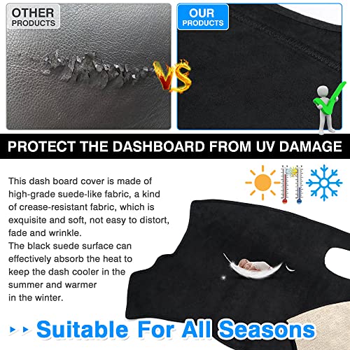Autorder Dashboard Cover Mat for Chrysler PT Cruiser 2001 2002 2003 2004 2005 Accessories Dash Cover Suede Dash Mat Sunshade Glare UV Rays Protector - size: 2001-2005 Chrysler PT Cruiser