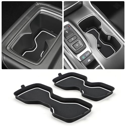 Auovo Cup Holder Inserts Coaster Compatible with Honda Accord 2018 2019 2020 2021 2022 Silicone Cup Mat Pad Car Interior Decoration (2-pcs kit) (White) - color: White