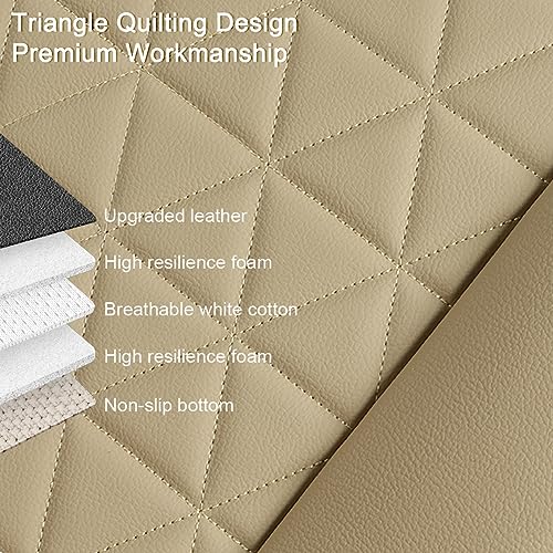 Black Panther Luxury Polyvinyl Car Seat Cover Front Bottom Seat Cushion Cover, Anti-Slip and Wrap Around The Bottom, Fits 95% of Vehicles - 1 Piece,Beige - color: Front Single Beige