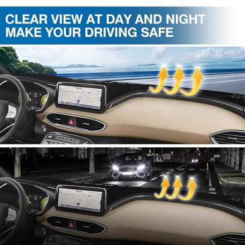 KUST Black Dash Cover for Hyundai Santa Fe 2019 2020 2021 2022 2023 Left Hand Driving Dashboard Cover Polyester Non-Slip Interior Accessories for Santa Fe Sunshade Windshield No Glare - size: Santa Fe 19-23(black)