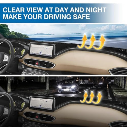 KUST Black Dash Cover for Hyundai Santa Fe 2019 2020 2021 2022 2023 Left Hand Driving Dashboard Cover Polyester Non-Slip Interior Accessories for Santa Fe Sunshade Windshield No Glare - size: Santa Fe 19-23(black)