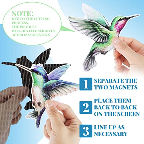 16 Pcs Hummingbird Magnets for Screen Doors Double Sided Screen Door Magnets Stickers Decorative Magnetic Decor for Window Patio Sliding Doors Protector - style: Hummingbird