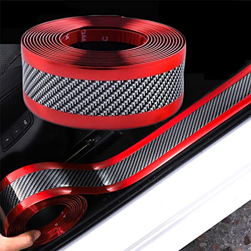 Automotive Door Entry Guard Car Door Sill Protector Anti-Collision Strip Rubber Waterproof Protection Strip for Most Car (3CM Width, Red, 3M Length) - color: Red, size: 3M Length, style: 3CM Width