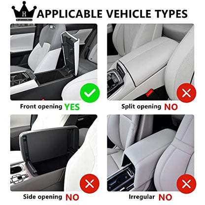Car Armrest Covers, Vehicle Center Console Cover, Middle Storage Organizer Pads, Dog & Cat Paws Protetor, Nappa Leather, Waterproof, Anti-Slip, Auto Interior Accessories, Black, Size S