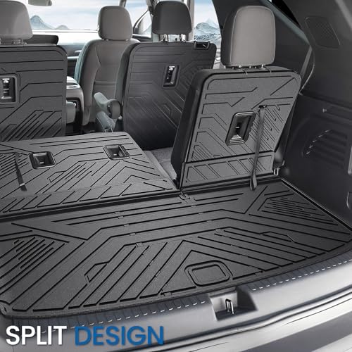Cargo Mat Backrest Mats for 2024-2026 Chevy Traverse & 2024-2026 GMC Acadia & 2025 2026 Buick Enclave, Fit Both 7 & 8 Seats, All Weather TPE Cargo Liner Trunk Mat Car Accessories