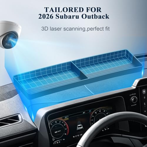 BIBIBO for 2026 Subaru Outback Center Console Organizer2026 Subaru Outback Premium,Limited,Touring,Wilderness,Limited XT,Touring XT Screen Behined Organizer ABS Dash Storage Tray - color: Screen Tray
