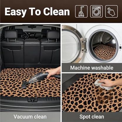 Automotive Floor Mats 5 Pcs, Universal Car Floor Mats, Leopard Print Cargo Liner, Car Accessory for SUVs/Sedan/Wagons, Durable Protective Mat, Trunk Liner for Families/Travel Enthusiasts - style: Bundle 6