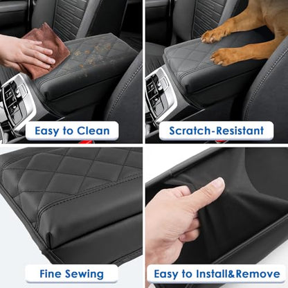 2022-2026 Santa Cruz Center Console Cover for Hyundai Santa Cruz (SE/SEL/Night/SEL Premium/SEL Activity/XRT/Limited), Cushion&Comfy Leather Armrest Cover 2025 Santa Cruz Accessories (Padded) - color: (for Santa Cruz) - Padded