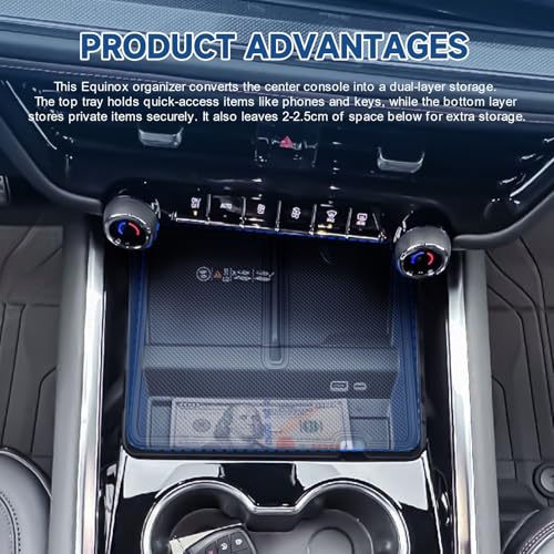 Front Center Console Organizer Tray Compatible with 2025 2026 Chevy Suburban/Tahoe Accessories Interior Console Compartment Cover Hidden Organizer (Full Console w/Bucket Seats Only)