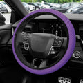 Elastic Stretch Steering Wheel Cover, Steering Wheel Protector, 15 Inch Anti-Slip Breathable Microfiber Ice Silk Protection, Easy Carry, Warm in Winter & Cool in Summer for Cars (Purple) - color: Purple