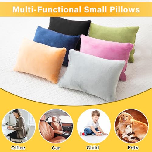 1 MIDDLE ONE 2 Pack Small Pillow, Memory Foam Mini Pillow 11 X 7 Inches for Travel, Sleeping, Nap and Neck, Knee, Lumbar Support, Tiny Cushion for Pet, Dogs (Black) - color: Black, size: 11x7 inch