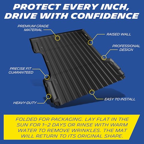 MICHELIN Truck Bed Mat for 2007-2018 Chevy Silverado & GMC Sierra 1500/2007-2019 2500 HD / 2011-2019 3500 HD 6.6 FT / 78.9" (2007 New Body Only), All-Weather Bed Liner, Durable TPE Bedliner, Non-Slip - size: 2) Silverado/Sierra 2500/3500 | 07-19 | 6.6 FT