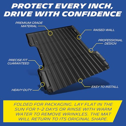 MICHELIN Truck Bed Mat for 2007-2018 Chevy Silverado & GMC Sierra 1500/2007-2019 2500 HD / 2011-2019 3500 HD 6.6 FT / 78.9" (2007 New Body Only), All-Weather Bed Liner, Durable TPE Bedliner, Non-Slip - size: 2) Silverado/Sierra 2500/3500 | 07-19 | 6.6 FT