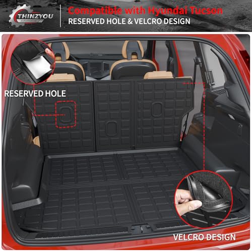 Floor Mats Compatible with 2022-2025 2026 Hyundai Tucson Trunk Mat Cargo Liner Cargo Mat TPE All Weather Back Seat Cover Protector 2024 Tucson Accessories(Floor Mats+Backrest Mats+Trunk Mat) - style: For Hyundai Tucson | 2022-2026