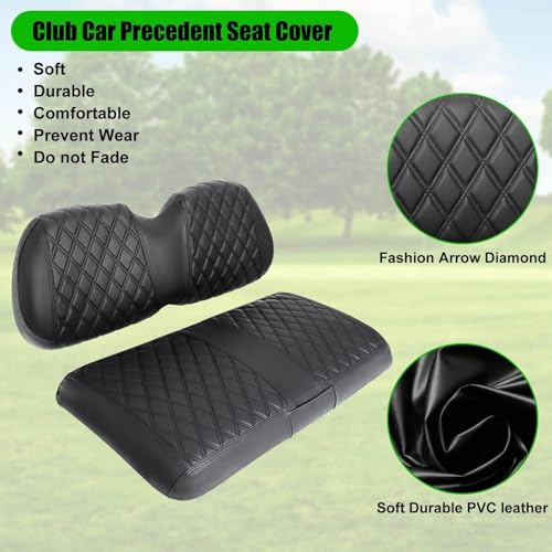 Club Car Precedent Seat Covers, Golf Cart Seat Covers for Precedent OEM Ordinary Seat-Thick Premium Marine Leather Custom Diamond Comfortable/Anti-Scratch/Anti-Fading/Easy to Install - style: Fit Club Car Precedent&Tempo Front Seat