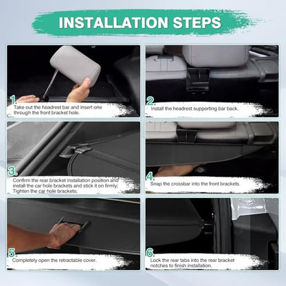 Powerty Retractable Cargo Cover for 2024-2026 Chevy Chevrolet Trax -Canvas Texture Trunk Cover Privacy Screen Rear Security Shade for Trax Accessories - size: 2024-2026 | Chevy Trax
