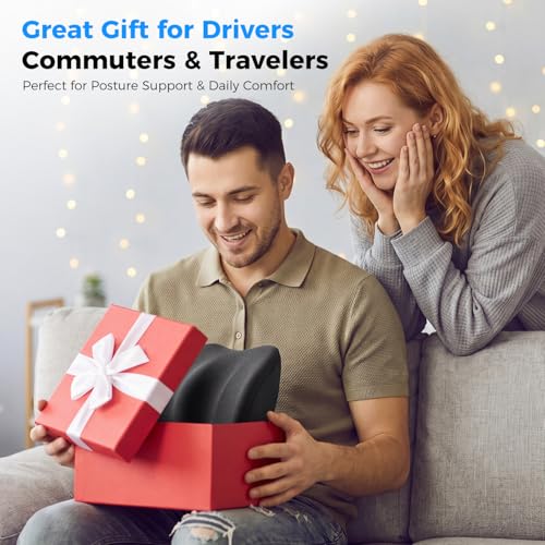 Lumbar Support Pillow for Car, Memory Foam Back Cushion for Lower Back Pain Relief, Ergonomic Car Seat Support with Breathable Airflow Channels for Driving, Office Chair, Wheelchair - size: longest 15.35" * widest 10.83"* highest 4.72"