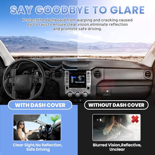Sunsdrew Dash Cover for 2014-2021 Toyota Tundra Dashboard Cover Mat for Tundra Suede Dash Mat Accessories Sun Shade Nonslip Mesh Protector No Glare - size: 14-21 Tundra Dash Cover