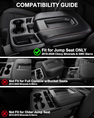 Center Console Hanging Organizer Box with Compartments Compatible with 2019-2026 Chevy Silverado/GMC Sierra 1500, 2020-2026 Silverado/Sierra 2500HD 3500HD Accessories (Split-Bench Folding Seat Only)