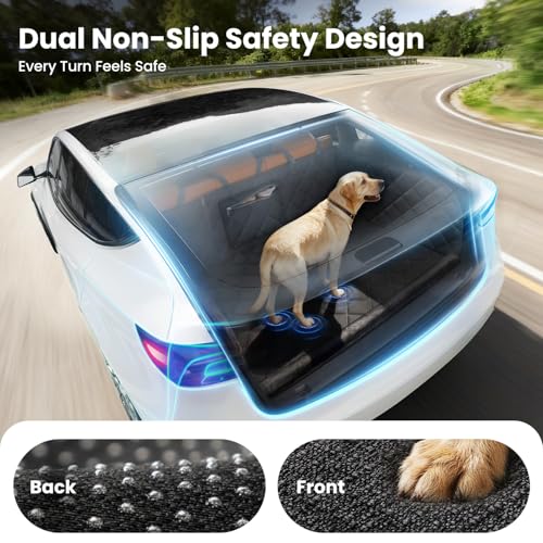 SUV Cargo Liner for Dogs, Full Coverage Non-Slip Cargo Cover with Cushioned Sides to Protect Your Dog, Waterproof & Durable, Machine Washable Trunk Protector Mat (XL, Black) - size: XL