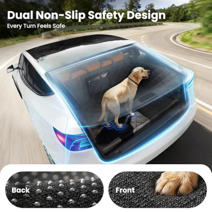 SUV Cargo Liner for Dogs, Full Coverage Non-Slip Cargo Cover with Cushioned Sides to Protect Your Dog, Waterproof & Durable, Machine Washable Trunk Protector Mat (XL, Black) - size: XL
