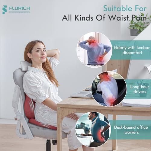 Car Seat Cushion and Lumbar Support Pillow for Office Chair Car, Ergonomic Memory Foam, Relieves Back Sciatica Pain, Pressure-Relieving Back Support for Car, Office Chair & Wheelchair - Red - color: Red, size: Seat Cushion&Lumbar Pillow
