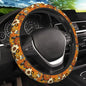 Bohemian Flowers Elastic Steering Wheel Cover, Non-Slip Breathable Neoprene Steering Wheel Covers, Women Car Accessories, Universal 15 Inch Fit Auto, Suvs, Truck - color: Bohemian Flowers