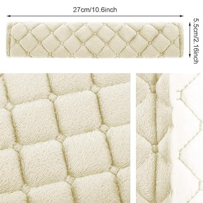 Tatuo 4 Pack Seat Belt Cover Extra Long Seat Belt Pads for Car Soft Comfort Shoulder Strap Covers Harness Pads Helps Protect Your Neck and Shoulder(10.6 Inch,Beige)