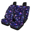FUSURIRE Purple Planet Print Car Seat Covers 4 Pcs Full Set, Vehicles Front & Rear Seat Protector Universal Fit for Sedan SUV Trucks - color: Purple Planet Print