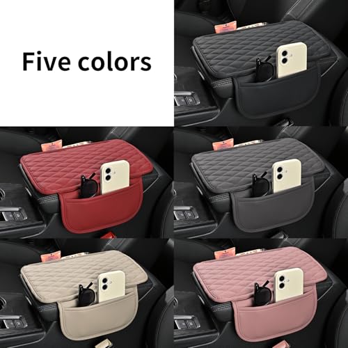 Arm Rest Cover for Car, Microfiber Leather Universal Car Console Covers Accessories with 2 Storage Bags, Pink - color: Pink