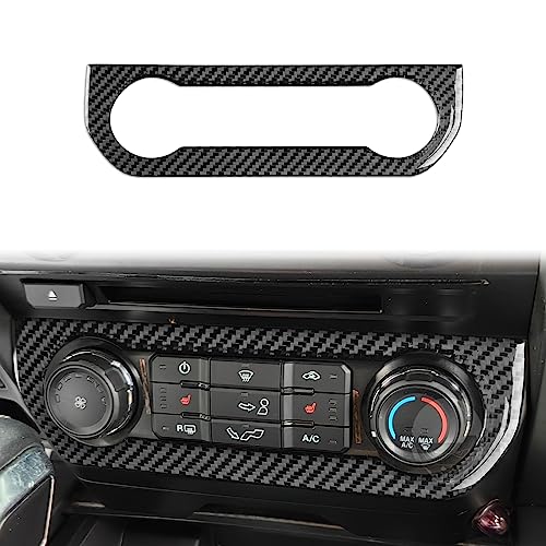 3D Carbon Fiber Car Stickers Air Conditioner Control Knob Panel Cover Car Interior Decorative Decal Compatible with Ford F150 F-150 Raptor 2017 2018 2019 2020 Accessories - color: Black 19