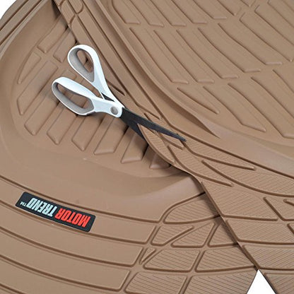 BDK Beige Heavy Duty Front & Rear Rubber Floor Mats Universal Liners for Car SUV Van & Truck, All Weather Protection with Anti-Slip Nibs, Fit Contours of Most Vehicles - color: 921-BG