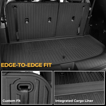 Floor Mats for Kia Telluride 2027, All Weather Floor Mats Trunk Cargo Liner with Backrest Protectors Accessories, Full Coverage Set (Fit 7 Sests) - size: For Kia Telluride | 2027