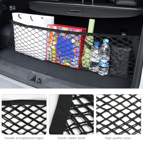 MARCHFA Car Rear Trunk Cargo Net Compatible for 2024 2025 2026 Subaru Impreza Crosstrek Accessories Cargo Storage Organizer Mesh Net