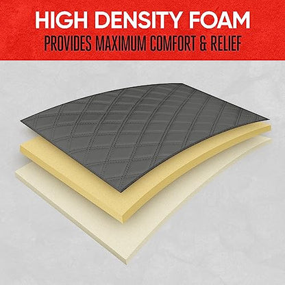 Motor Trend Car Seat Cushion, 2 Pack - Diamond Stitched Faux Leather Seat Covers for Cars Trucks SUV, Gray Padded Car Seat Covers with Storage Pockets, Premium Automotive Seat Covers for Front Seats