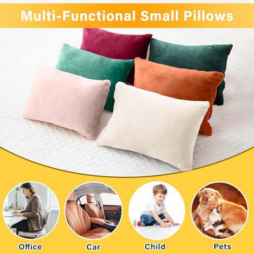 1 MIDDLE ONE 2 Pack Small Pillow, Memory Foam Mini Pillow 11 X 7 Inches for Travel, Sleeping, Nap and Neck, Knee, Lumbar Support, Tiny Cushion for Pet, Dogs (Burgundy) - color: Burgundy, size: 11x7 inch