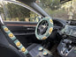 Handmade Crochet Sun Car Steering Wheel Covers Universal 14-15 inch,Cute Steering Wheel Cover,Car Accessories (Sun Wheel Cover+2belt Cover+2Coaster+Hanging) - color: Sun wheel cover+2belt cover+2Coaster+hanging