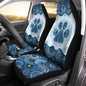 Howilath Blue Boho Mandala Dog Paw Printed Car Front Seat Covers Set of 2, Non Slip Auto Seat Covers Accessories Strength Seats Cushion Universal Fit All Vehicle Cars - color: Blue Boho Mandala Dog Paw