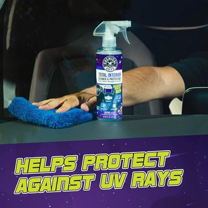 Chemical Guys Total Interior Cleaner & Protectant - 2 Pack (16 oz Each) All-in-One Car Interior Cleaner for Dash, Seats, Carpet, Glass, Vinyl, Leather, and Plastic - Galactic Scent - size: 16 Fl Oz (Pack of 2)