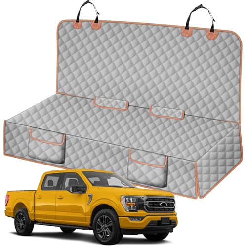 Dog Car Seat Cover for Mid-Size Truck, Compatible with Toyota Tacoma/Hilux, Ford Ranger, Chevy Colorado/GMC Canyon, Nissan Frontier, Honda Ridgeline, Jeep Gladiator, 600D Waterproof Pet Seat - color: Gray, size: Mid-Size Truck (Standard Seat)